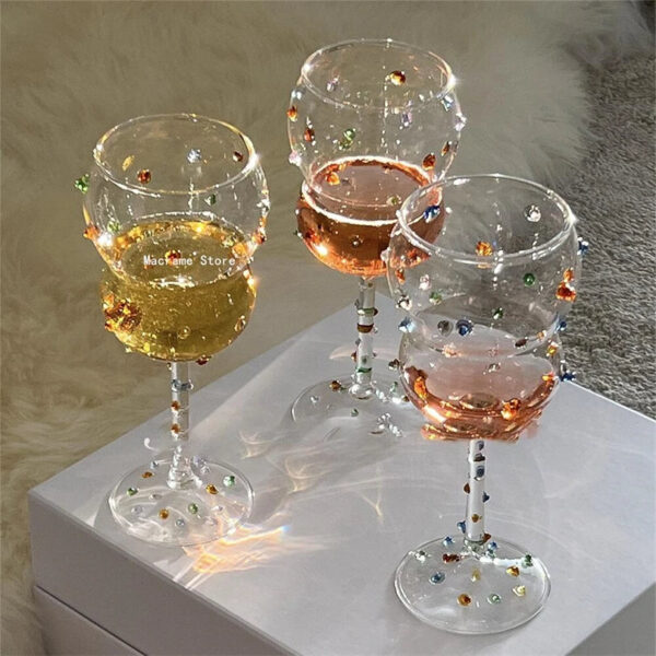modecart Sparkling Gem Stemmed Glass – Elegant Crystal-Inspired Drinkware - Image 2