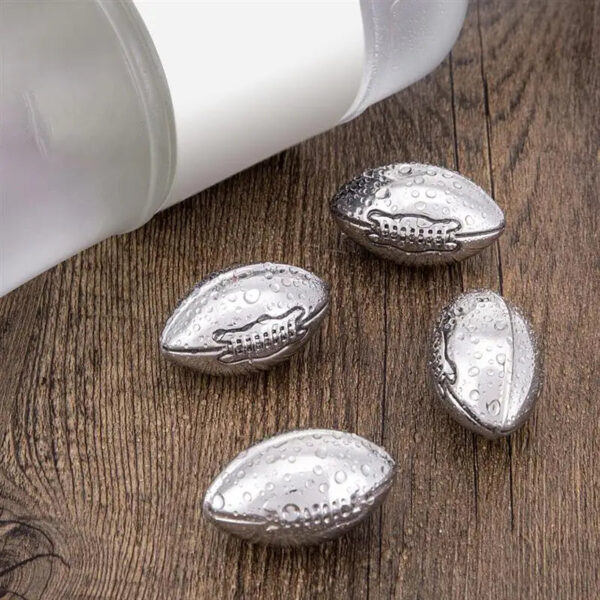 modecart Football Whiskey Stones – Reusable Stainless Steel Chill Cubes for Sports Fans - Image 3