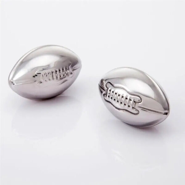modecart Football Whiskey Stones – Reusable Stainless Steel Chill Cubes for Sports Fans - Image 6