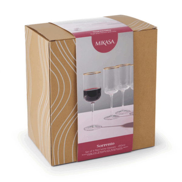 modecart Sorrento Red Wine Glass Set – Elegant 4-Piece Wineware Collection - Image 5