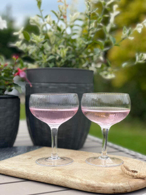 modecart Hampton Vintage Coupe Glasses – Elegant Retro Drinkware Set of 2 - Image 2